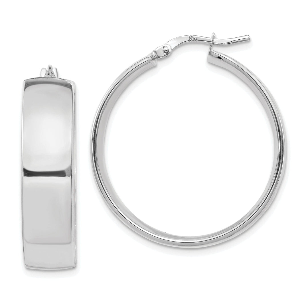 Lovely Rita's Earrings 14k White Gold Polished  Hoop Earrings