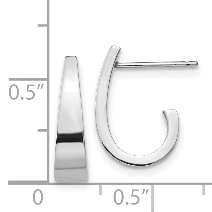 Lovely Rita's Earrings 14k White Gold Polished J-Hoop Post Earrings