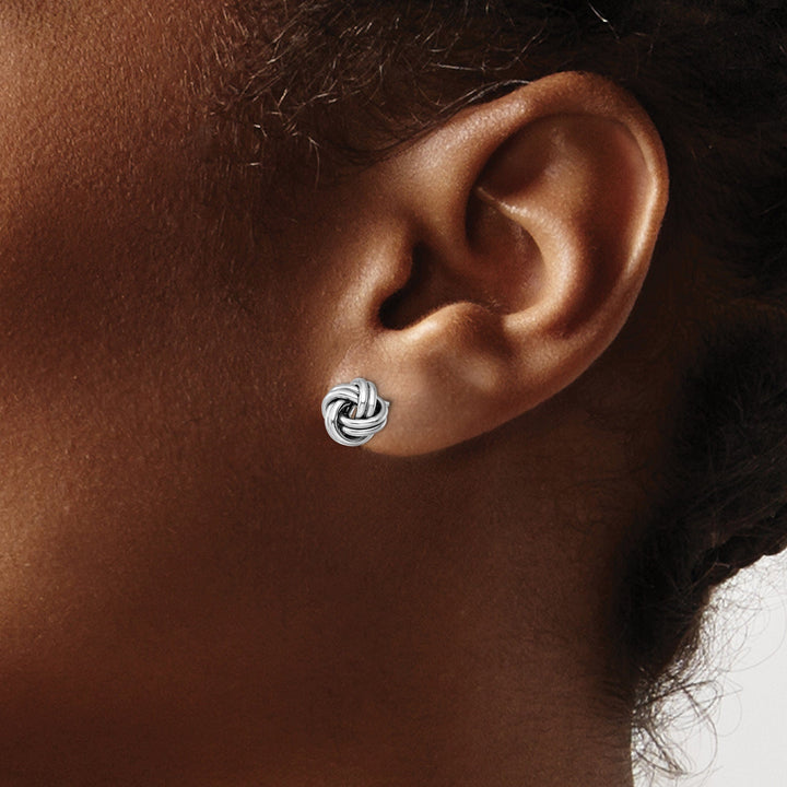 Lovely Rita's Earrings 14k White Gold Polished Love Knot Post Earrings