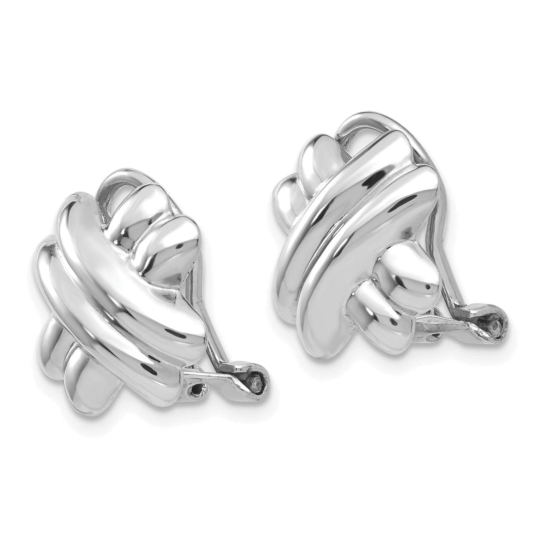 Lovely Rita's Earrings 14k White Gold Polished Non-pierced X Omega Back