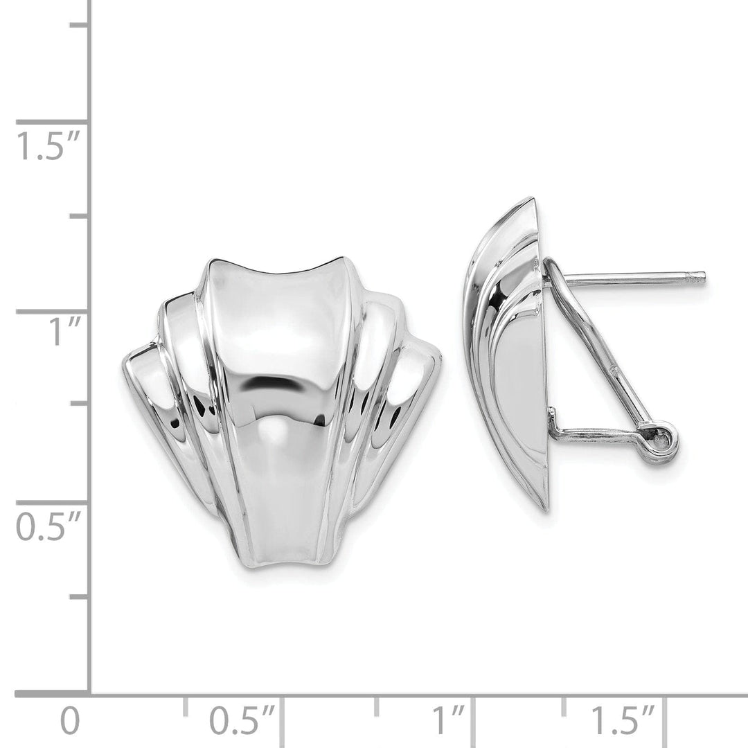 Lovely Rita's Earrings 14k White Gold Polished Omega Back Post Earrings