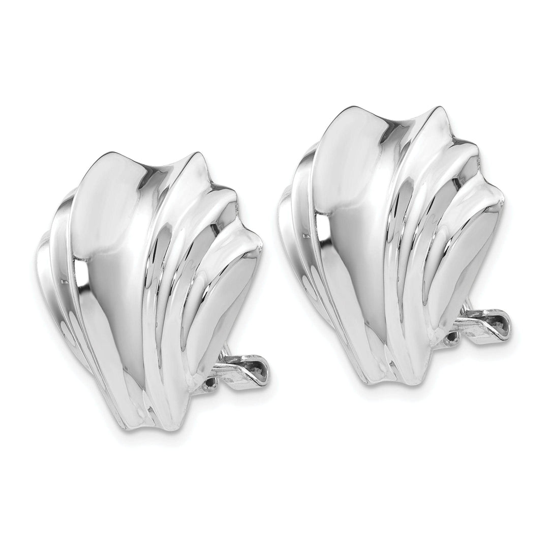 Lovely Rita's Earrings 14k White Gold Polished Omega Back Post Earrings