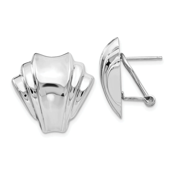 Lovely Rita's Earrings 14k White Gold Polished Omega Back Post Earrings