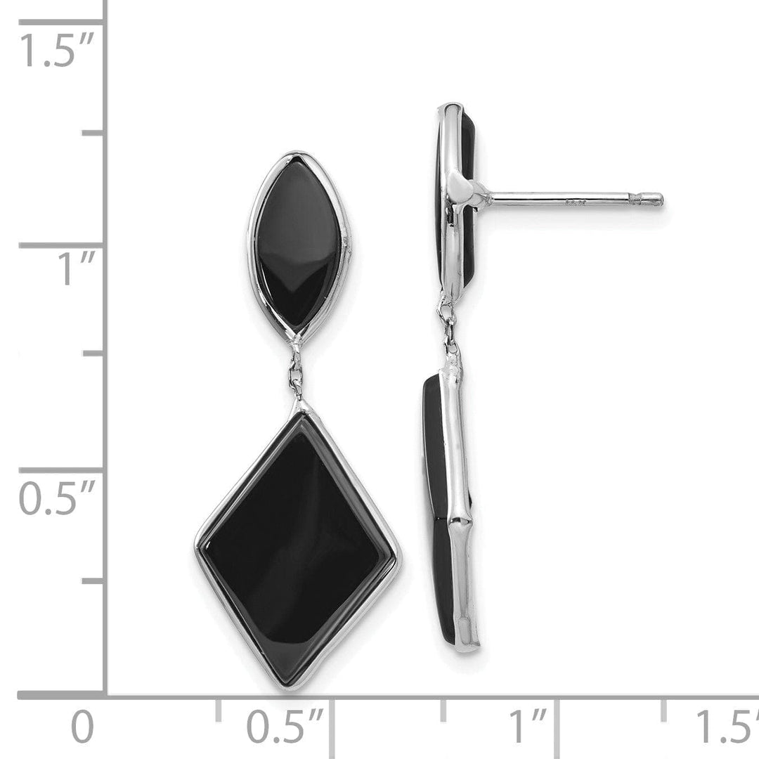 Lovely Rita's Earrings 14k White Gold Polished Onyx Post Earrings