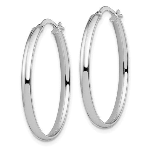 Lovely Rita's Earrings 14k White Gold Polished Oval Hoop Earrings