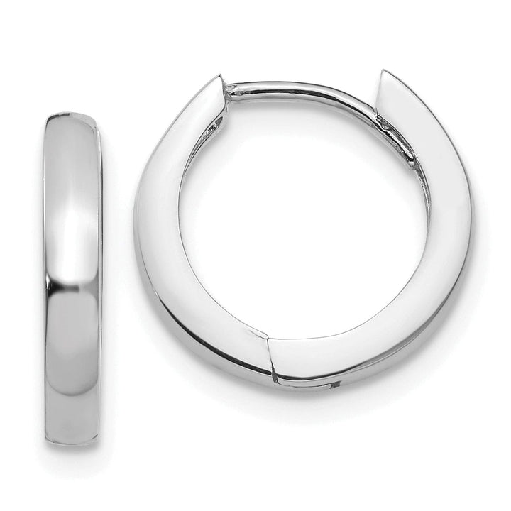 Lovely Rita's Earrings 14k White Gold Polished Solid Hoop Earrings