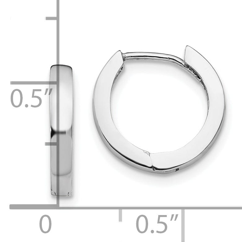 Lovely Rita's Earrings 14k White Gold Polished Solid Hoop Earrings