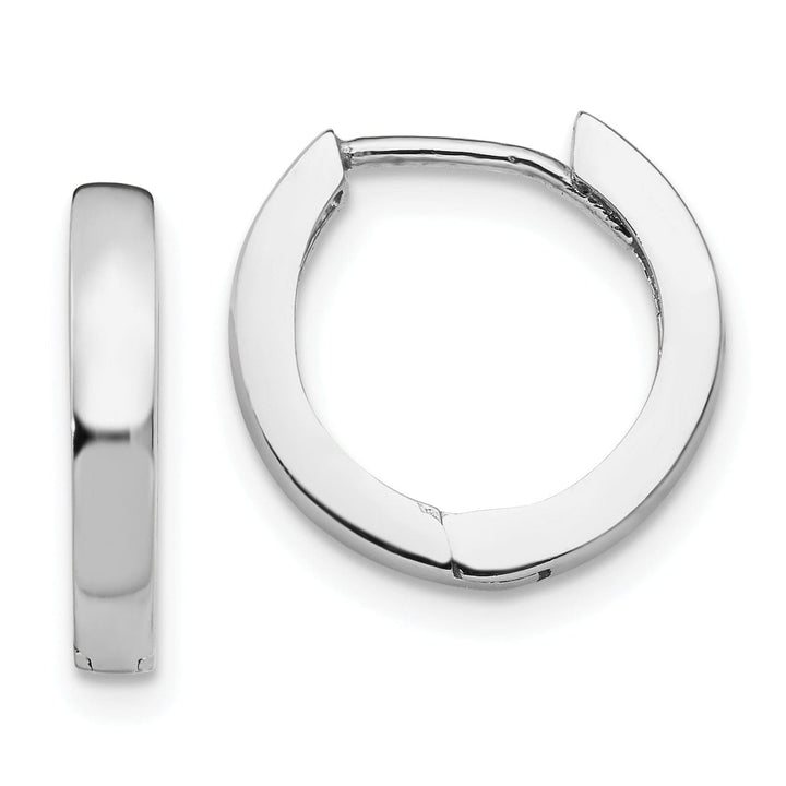 Lovely Rita's Earrings 14k White Gold Polished Solid Hoop Earrings