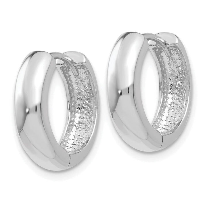 Lovely Rita's Earrings 14k White Gold Polished Solid Hoop Earrings