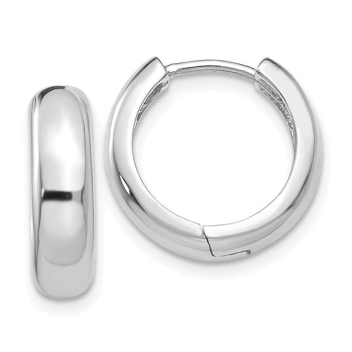 Lovely Rita's Earrings 14k White Gold Polished Solid Hoop Earrings