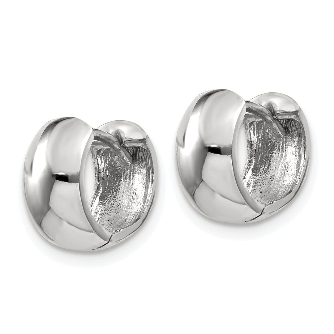 Lovely Rita's Earrings 14k White Gold Polished Solid Hoop Earrings