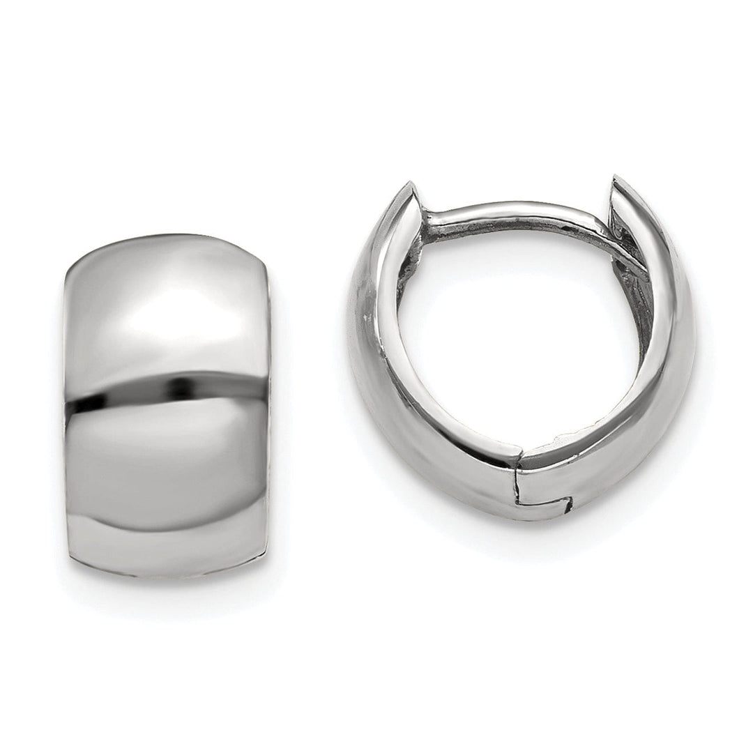 Lovely Rita's Earrings 14k White Gold Polished Solid Hoop Earrings