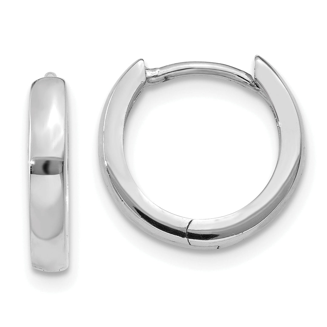 Lovely Rita's Earrings 14k White Gold Polished Solid Hoop Earrings