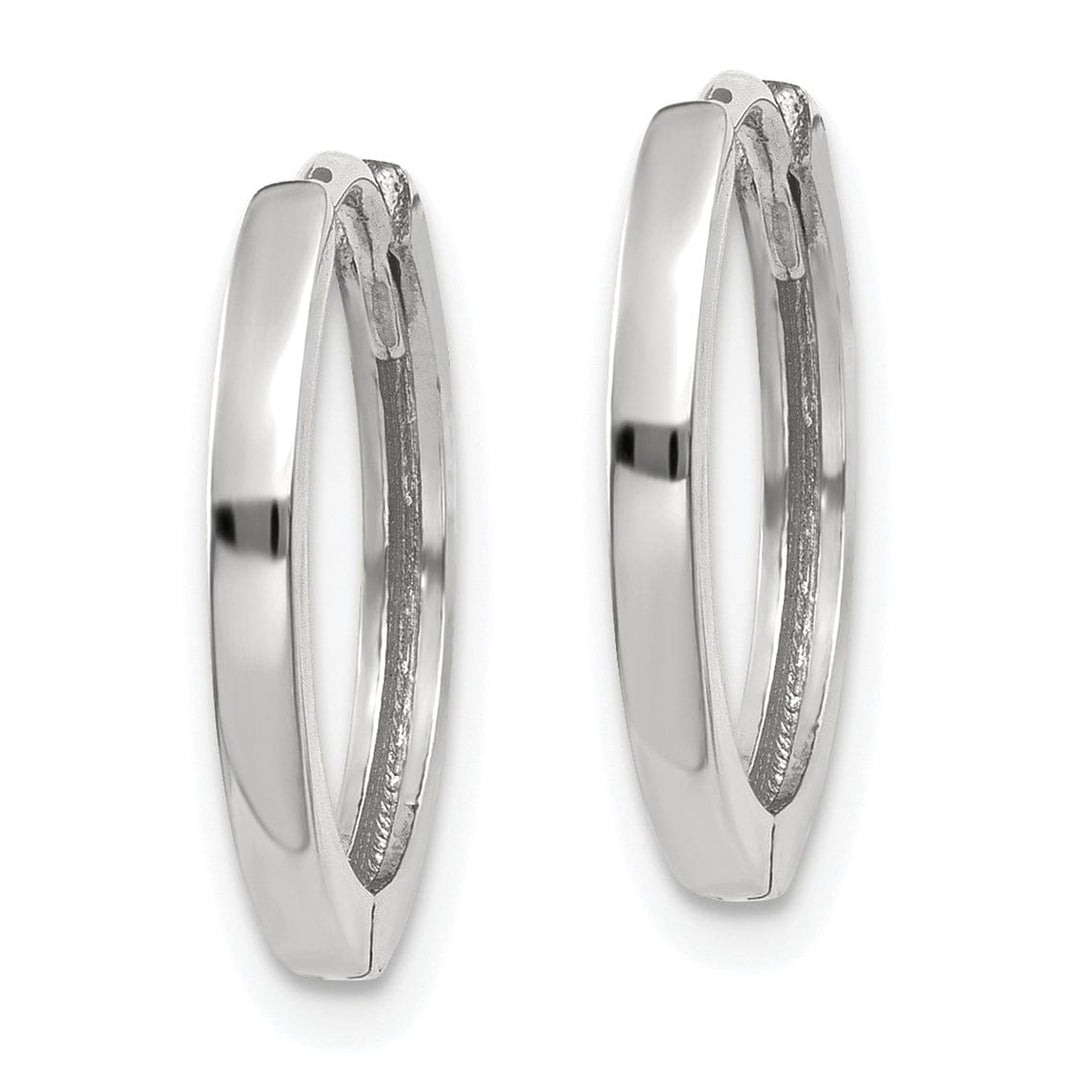 Lovely Rita's Earrings 14k White Gold Polished Solid Hoop Earrings