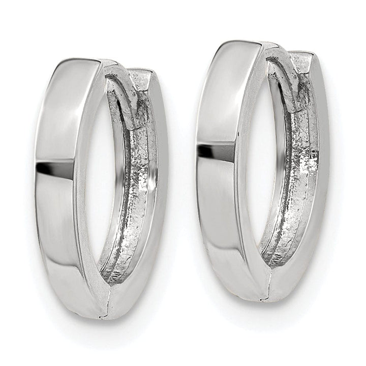 Lovely Rita's Earrings 14k White Gold Polished Solid Hoop Earrings