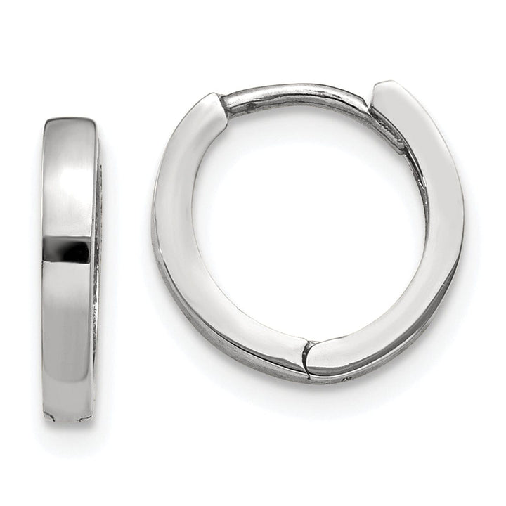 Lovely Rita's Earrings 14k White Gold Polished Solid Hoop Earrings