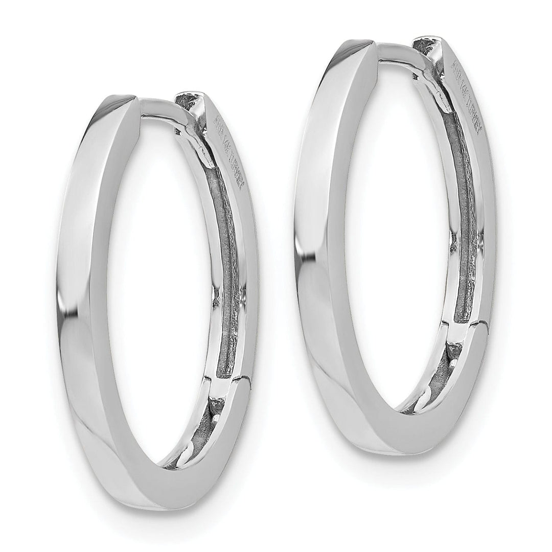Lovely Rita's Earrings 14k White Gold Polished Solid Hoop Earrings