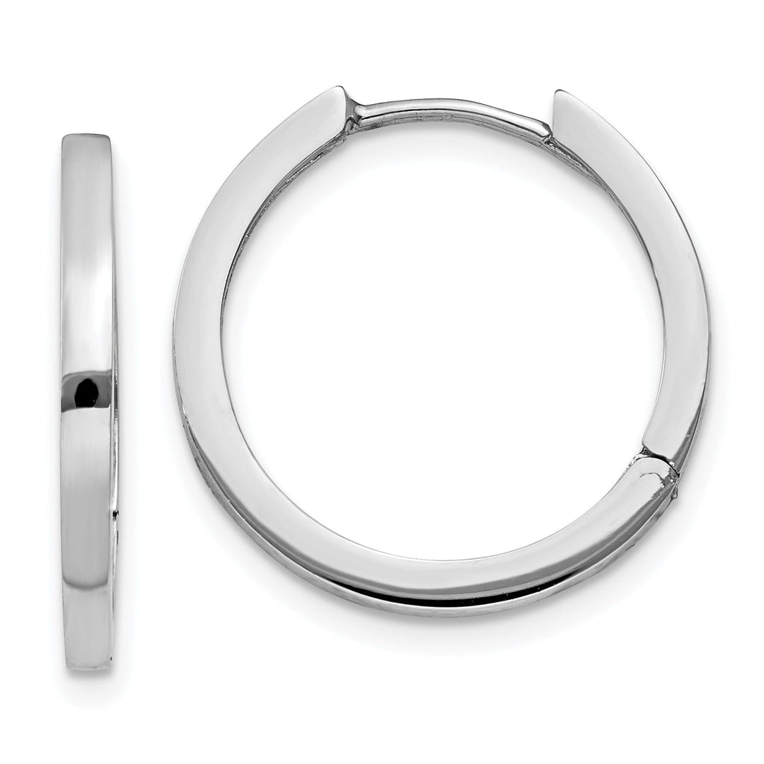 Lovely Rita's Earrings 14k White Gold Polished Solid Hoop Earrings