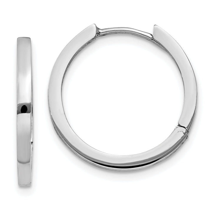 Lovely Rita's Earrings 14k White Gold Polished Solid Hoop Earrings