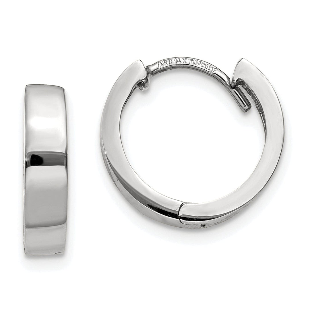 Lovely Rita's Earrings 14k White Gold Polished Solid Hoop Earrings