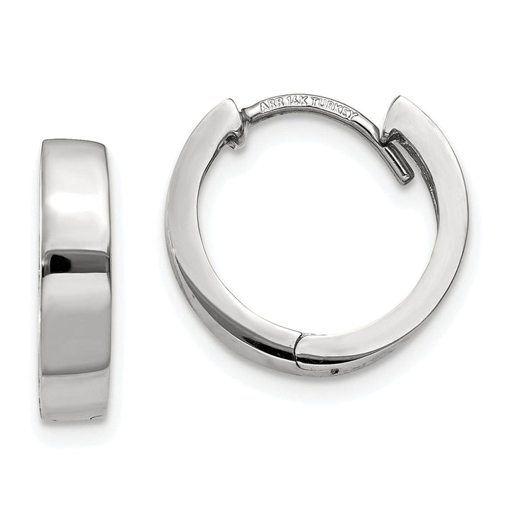 Lovely Rita's Earrings 14k White Gold Polished Solid Hoop Earrings