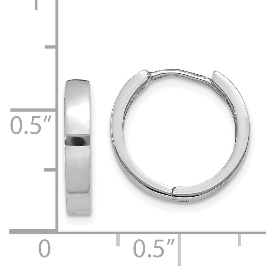 Lovely Rita's Earrings 14k White Gold Polished Solid Hoop Earrings