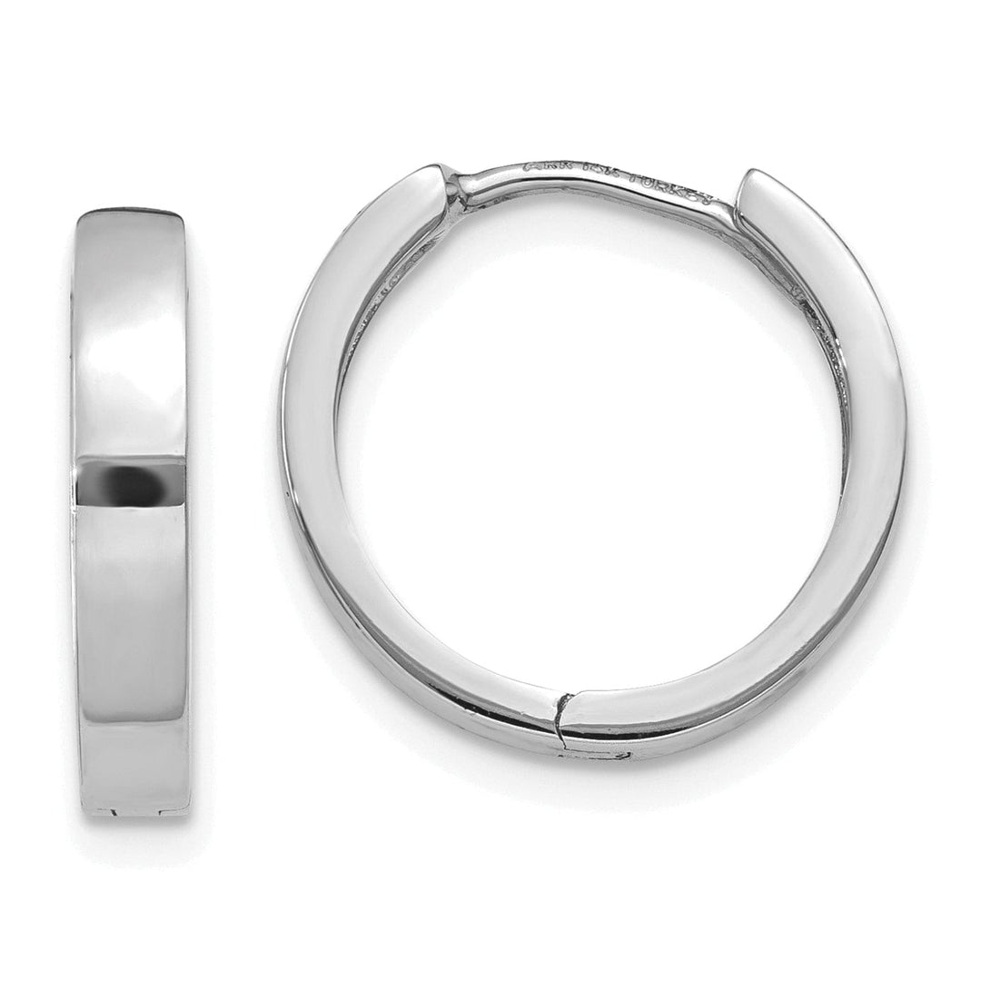 Lovely Rita's Earrings 14k White Gold Polished Solid Hoop Earrings