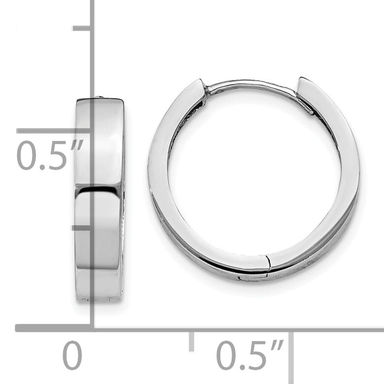 Lovely Rita's Earrings 14k White Gold Polished Solid Hoop Earrings