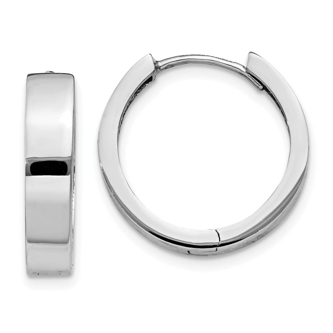 Lovely Rita's Earrings 14k White Gold Polished Solid Hoop Earrings