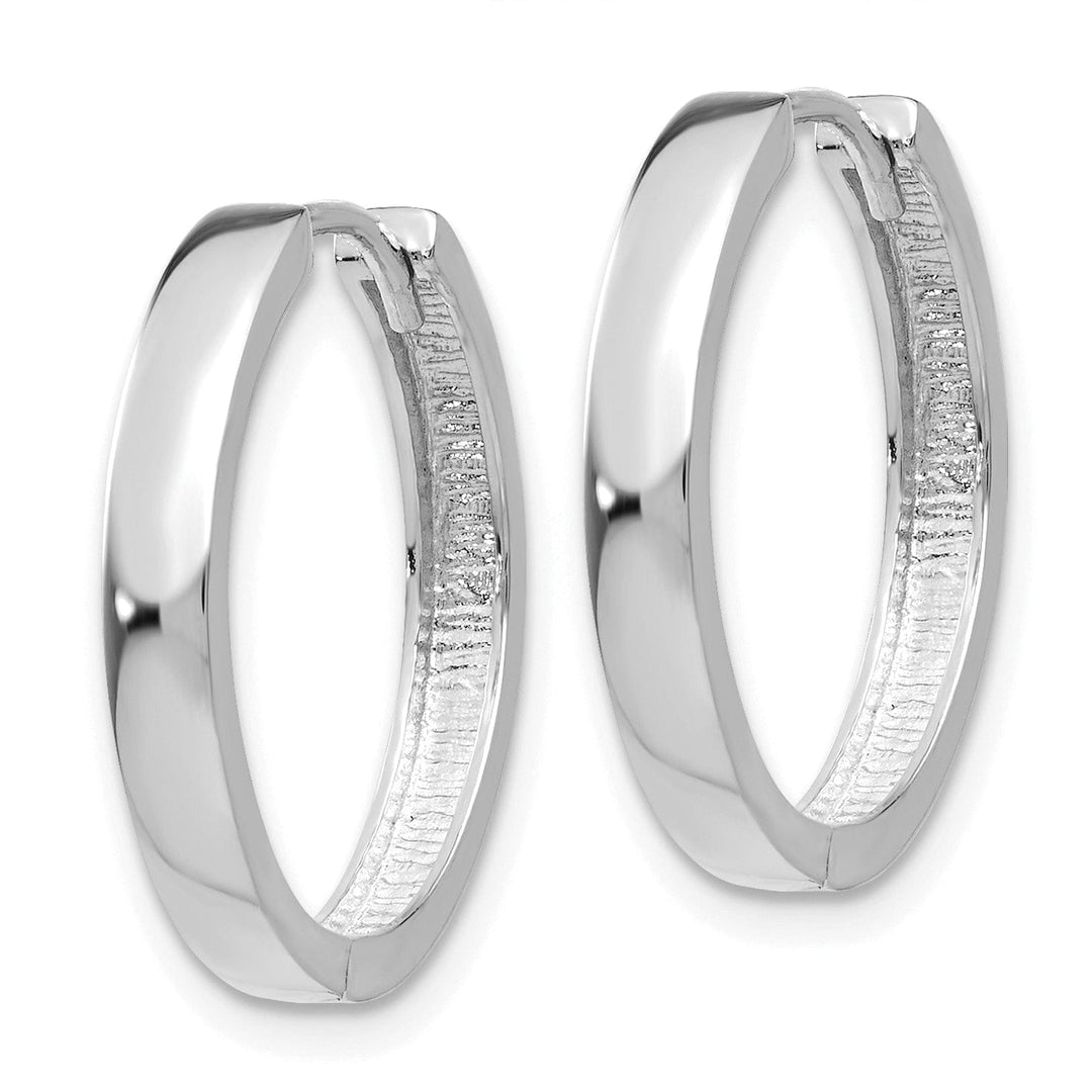 Lovely Rita's Earrings 14k White Gold Polished Solid Hoop Earrings