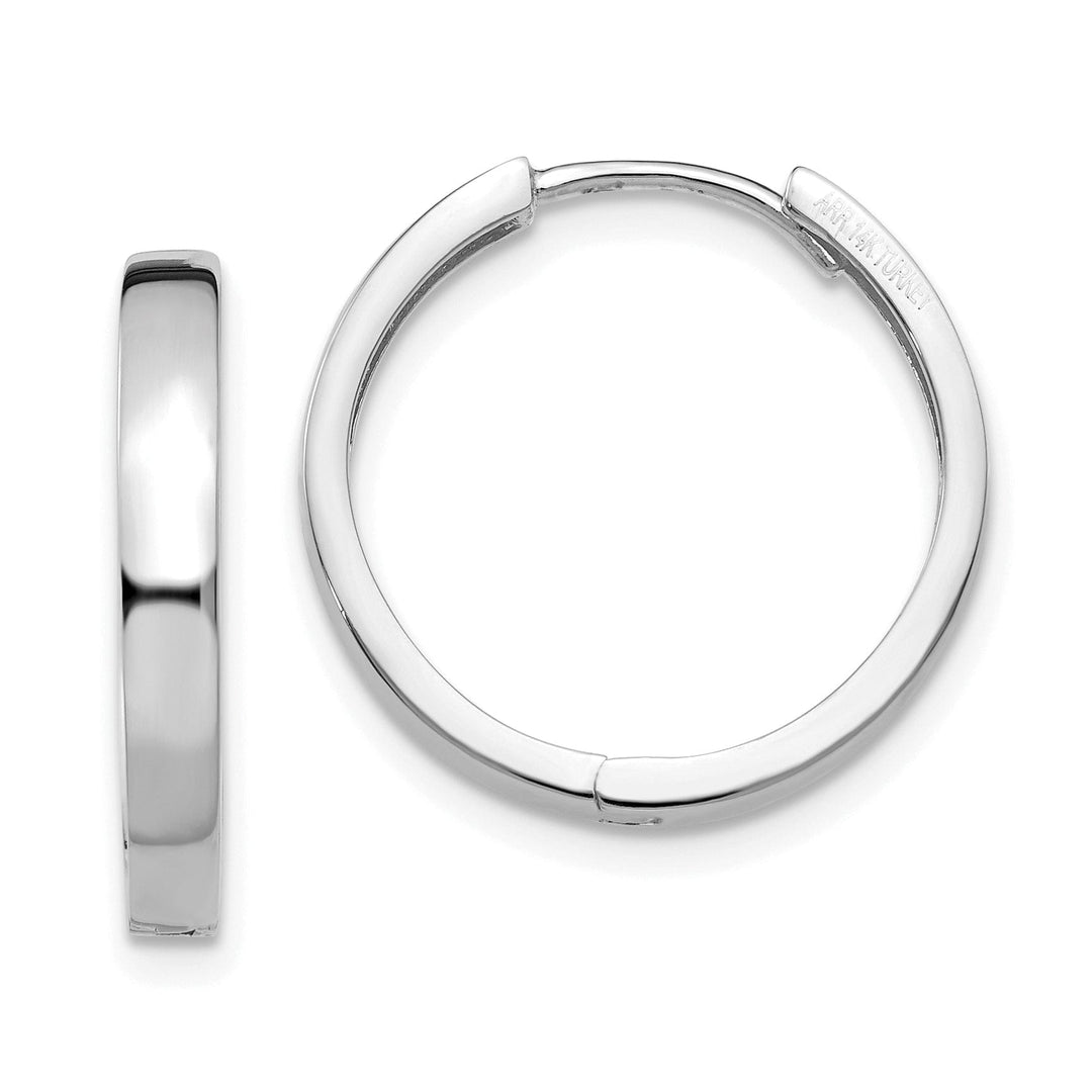 Lovely Rita's Earrings 14k White Gold Polished Solid Hoop Earrings