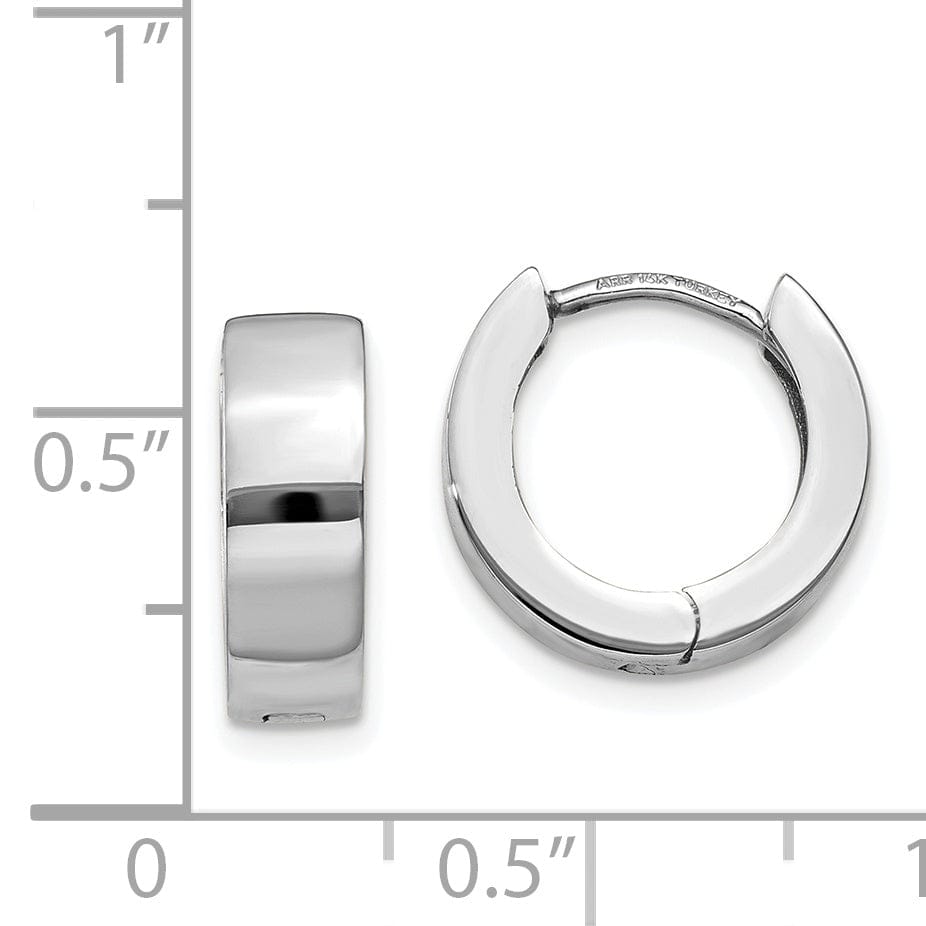 Lovely Rita's Earrings 14k White Gold Polished Solid Hoop Earrings