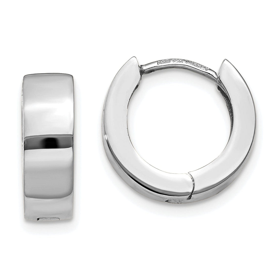 Lovely Rita's Earrings 14k White Gold Polished Solid Hoop Earrings