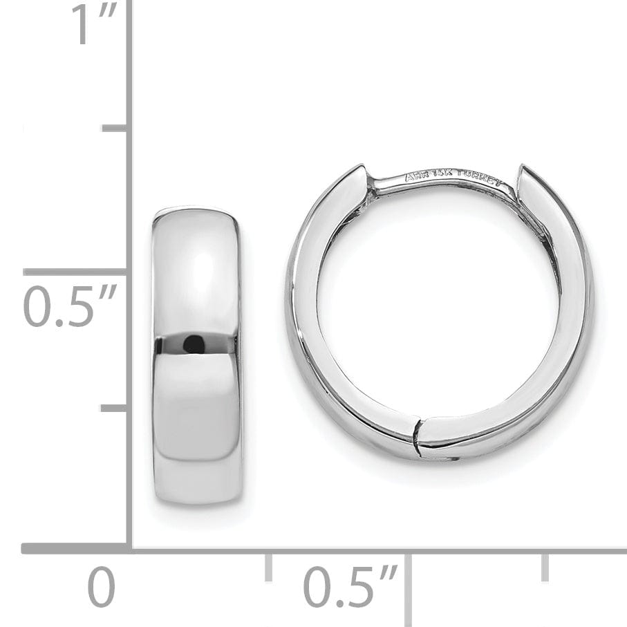 Lovely Rita's Earrings 14k White Gold Polished Solid Hoop Earrings