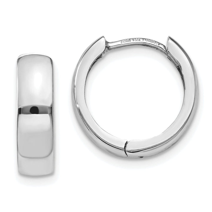 Lovely Rita's Earrings 14k White Gold Polished Solid Hoop Earrings