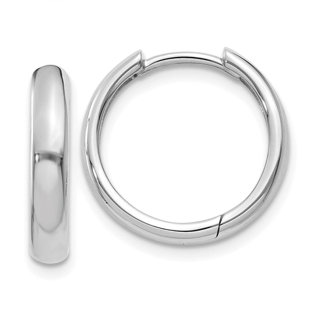 Lovely Rita's Earrings 14k White Gold Polished Solid Hoop Earrings