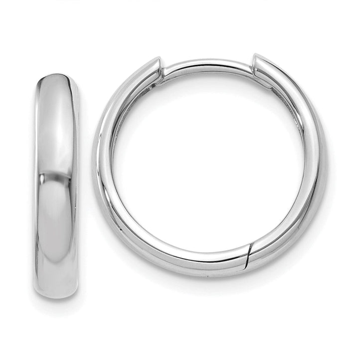 Lovely Rita's Earrings 14k White Gold Polished Solid Hoop Earrings
