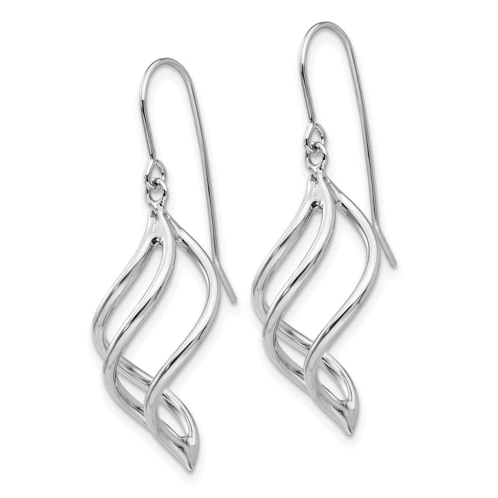Lovely Rita's Earrings 14k White Gold Polished Swirl Dangle Earrings