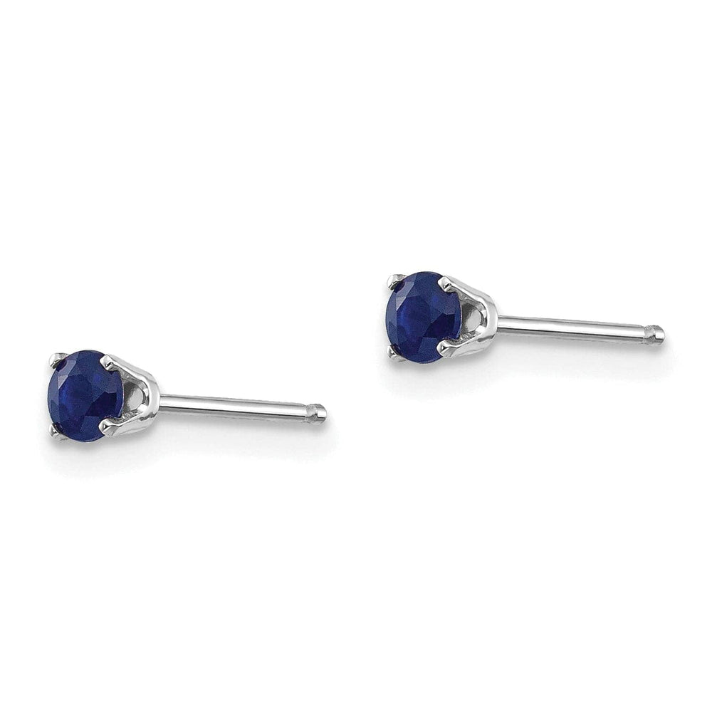 Lovely Rita's Earrings 14k White Gold Round Sapphire Birthstone Earrings