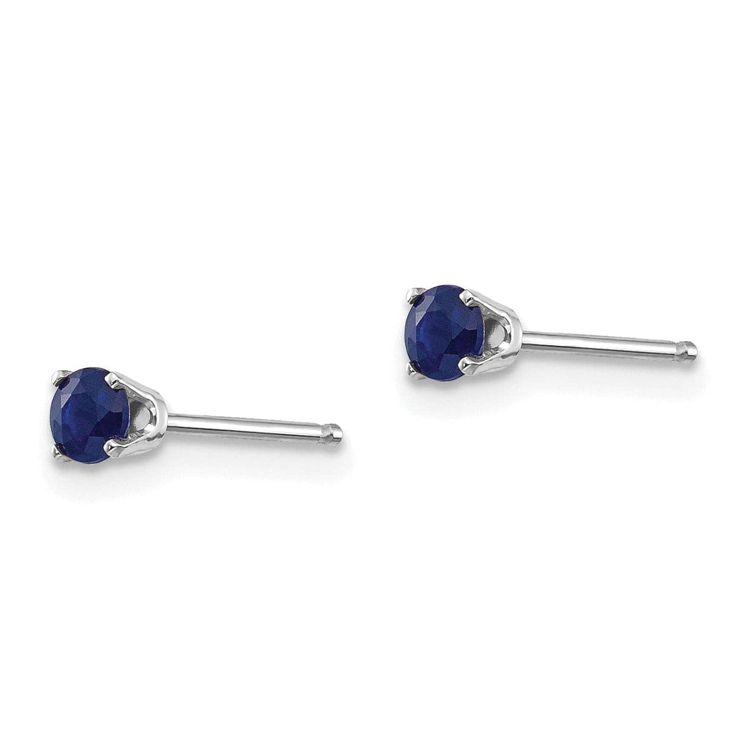 Lovely Rita's Earrings 14k White Gold Round Sapphire Birthstone Earrings