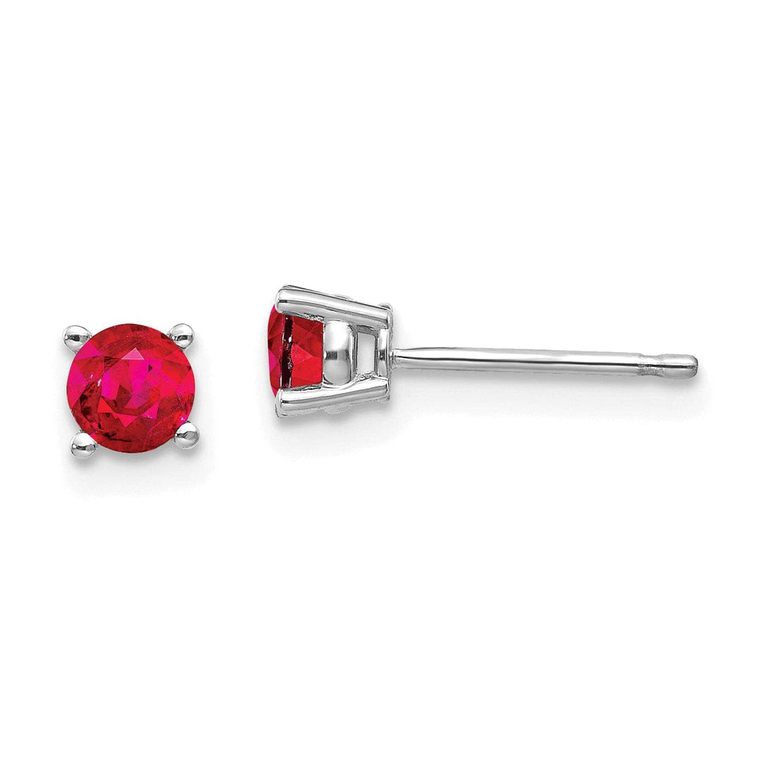 Lovely Rita's Earrings 14k White Gold Ruby Earrings