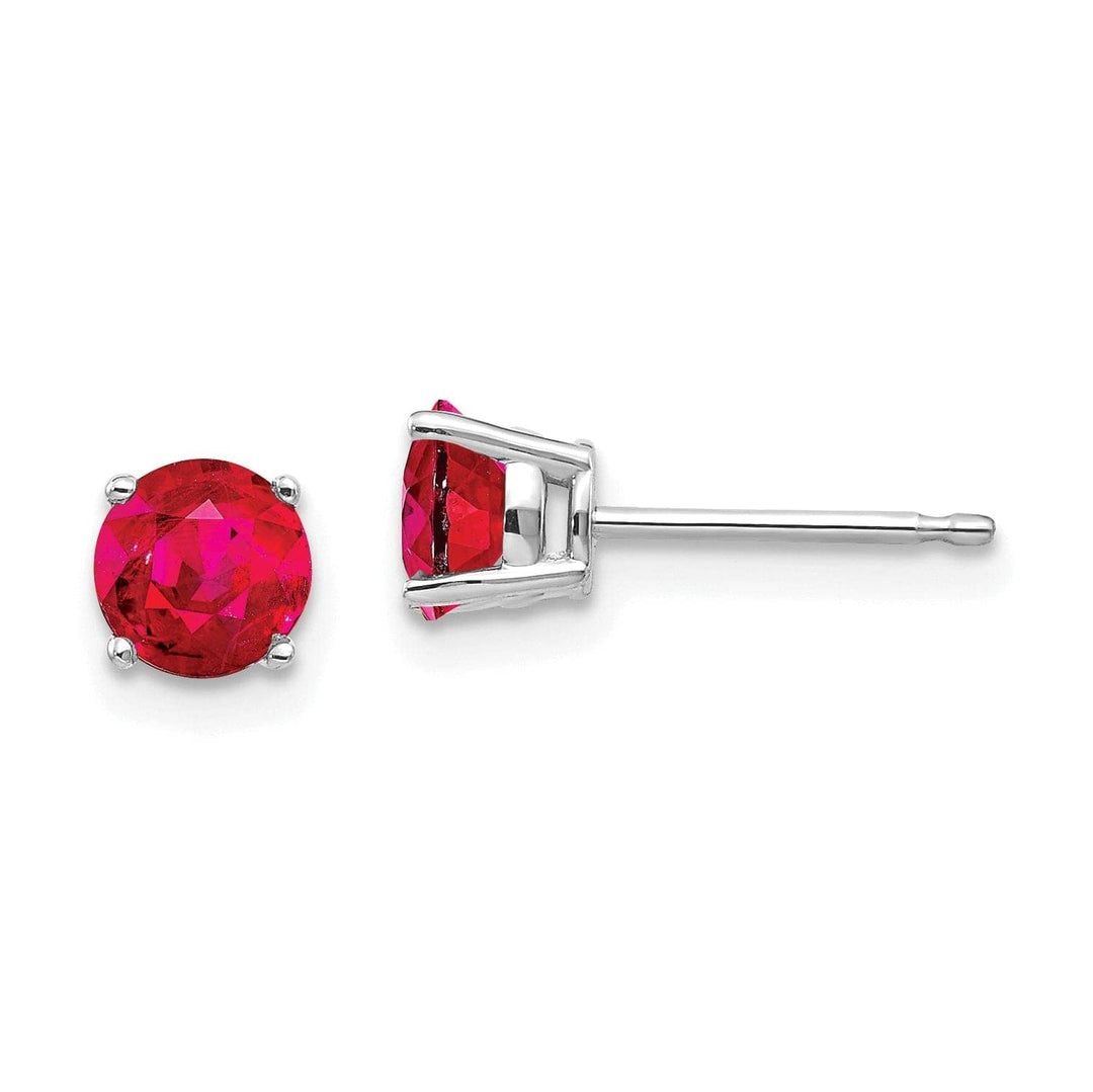Lovely Rita's Earrings 14k White Gold Ruby Earrings