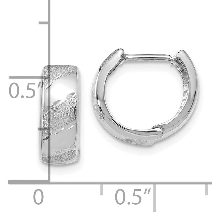 Lovely Rita's Earrings 14k White Gold Satin Hinged Hoop Earrings