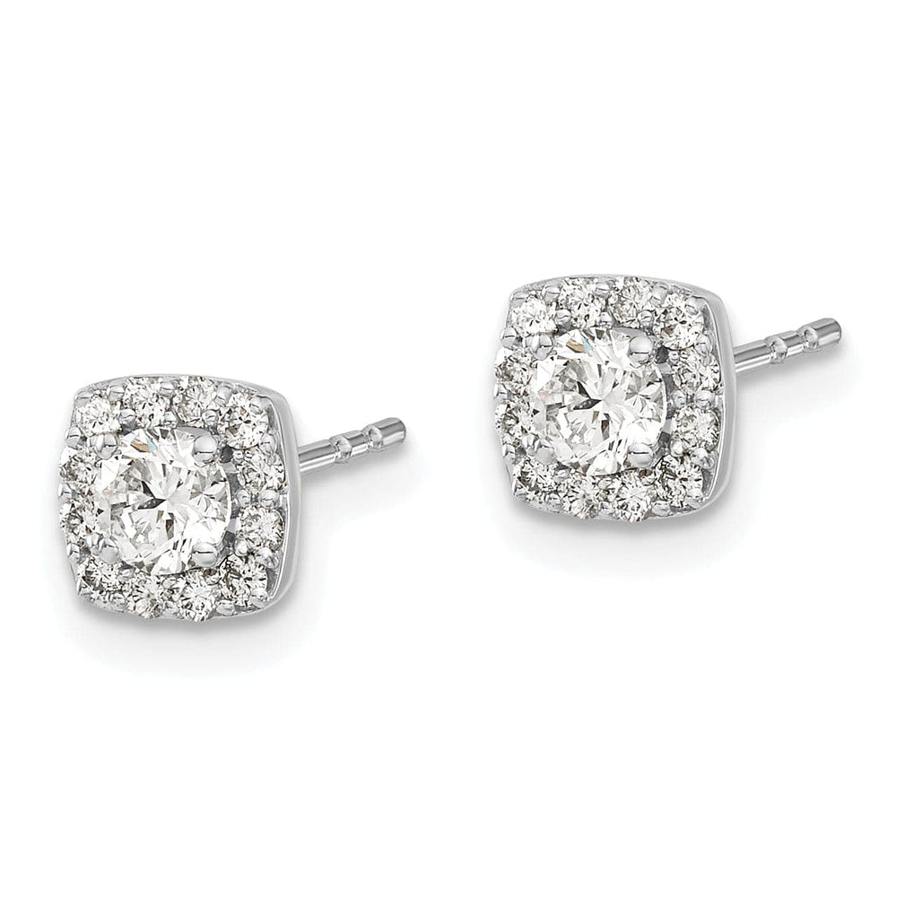 Lovely Rita's Earrings 14k White Gold Square Cluster Design Diamond Earrings