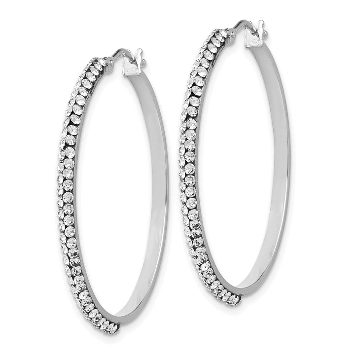 Lovely Rita's Earrings 14k White Gold Swarovski Hinged Hoop Earrings