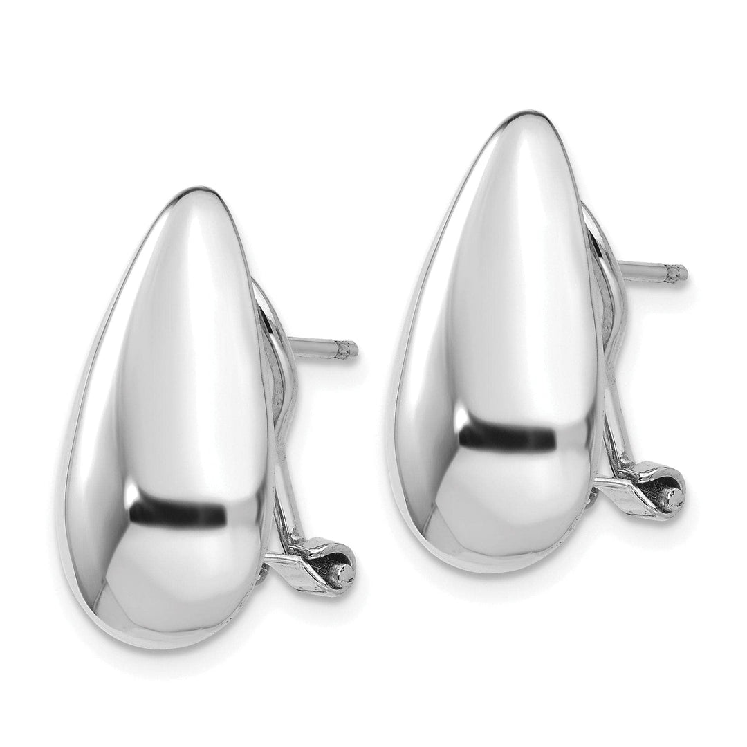 Lovely Rita's Earrings 14k White Gold Tear Drop Omega Back Earrings