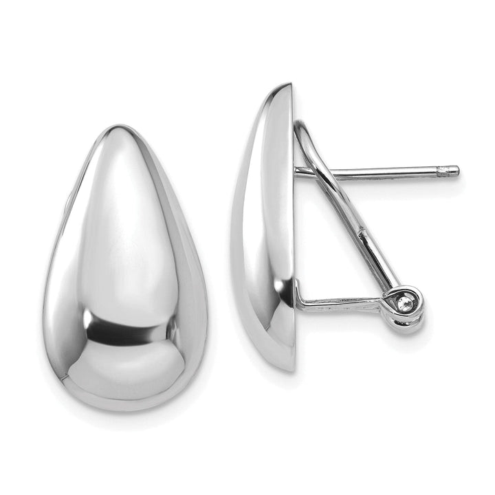 Lovely Rita's Earrings 14k White Gold Tear Drop Omega Back Earrings