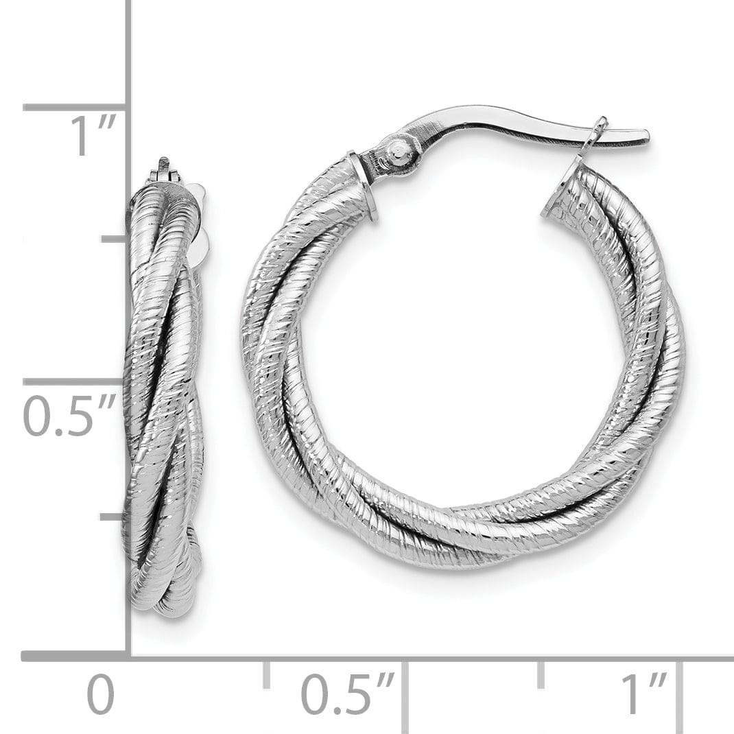 Lovely Rita's Earrings 14k White Gold Triple Twist Hoop Earrings