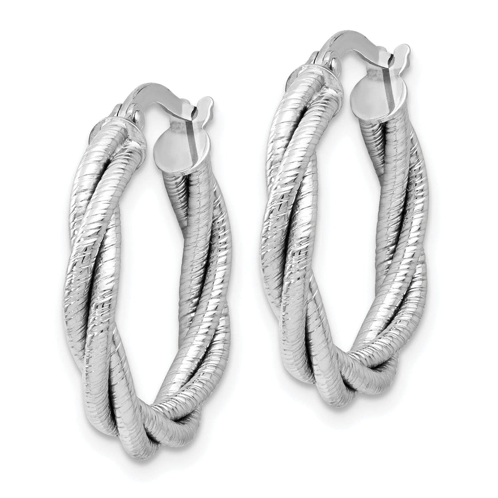 Lovely Rita's Earrings 14k White Gold Triple Twist Hoop Earrings