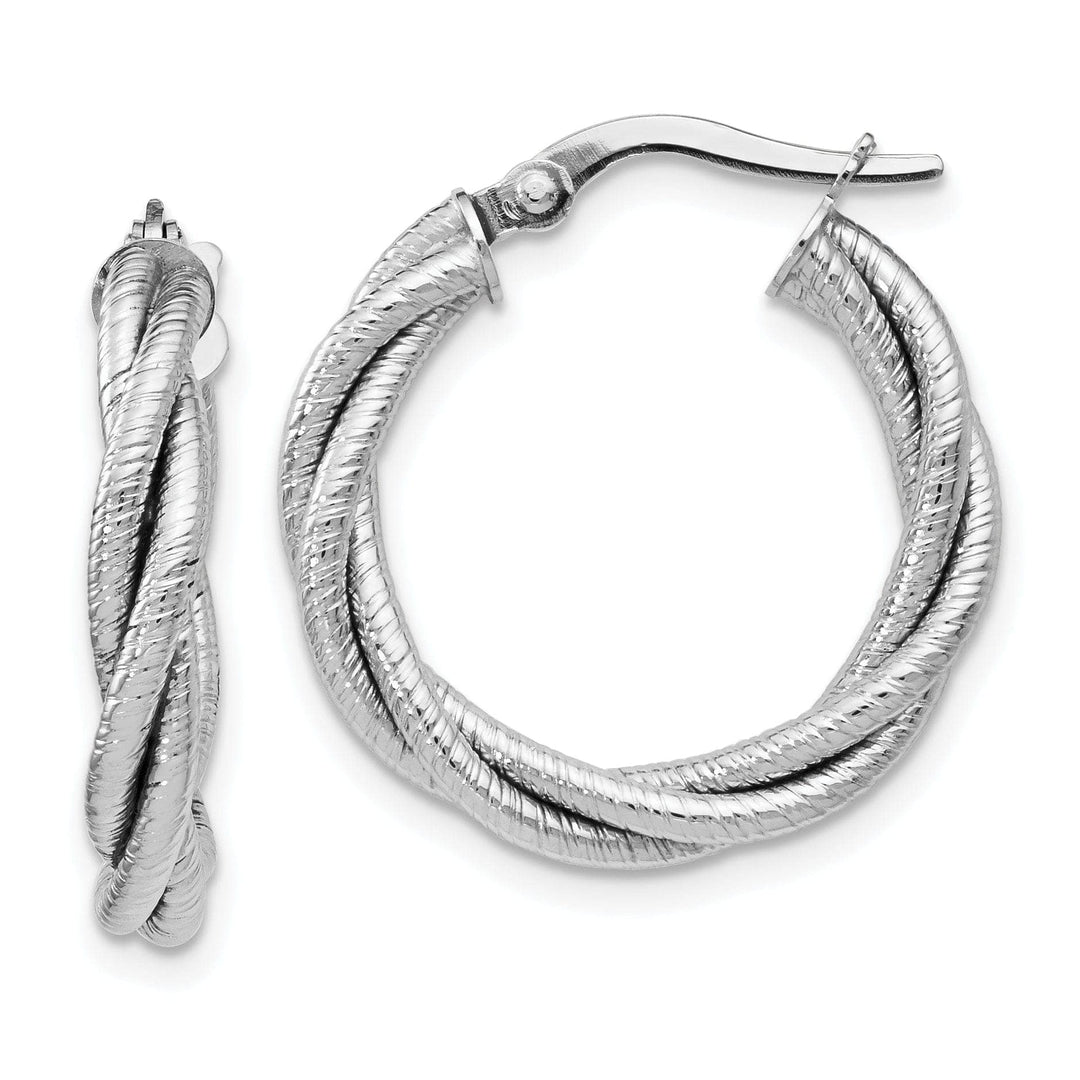 Lovely Rita's Earrings 14k White Gold Triple Twist Hoop Earrings